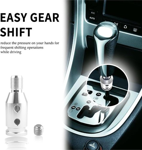 M12x1.25 Shift Knob Adapter with 4-Sizes Plastic Hose,Universal Gear Silver - Foto 4 di 7