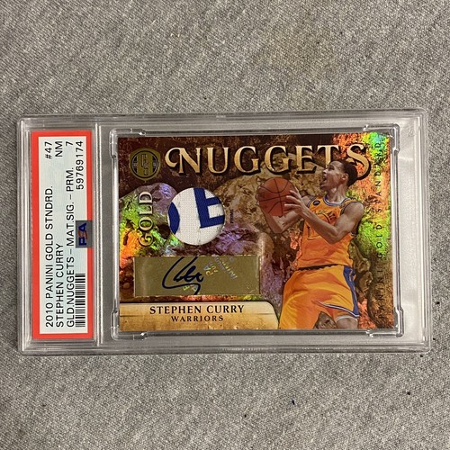 Parche autógrafo Stephen Curry 2010/11 Panini Gold Standard 2 colores/25 PSA 7 - Imagen 1 de 2