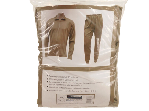 Ropa interior térmica MidWeight cuello redondo manga larga camisa pequeña tostada 499 top coyote - Imagen 3 de 6