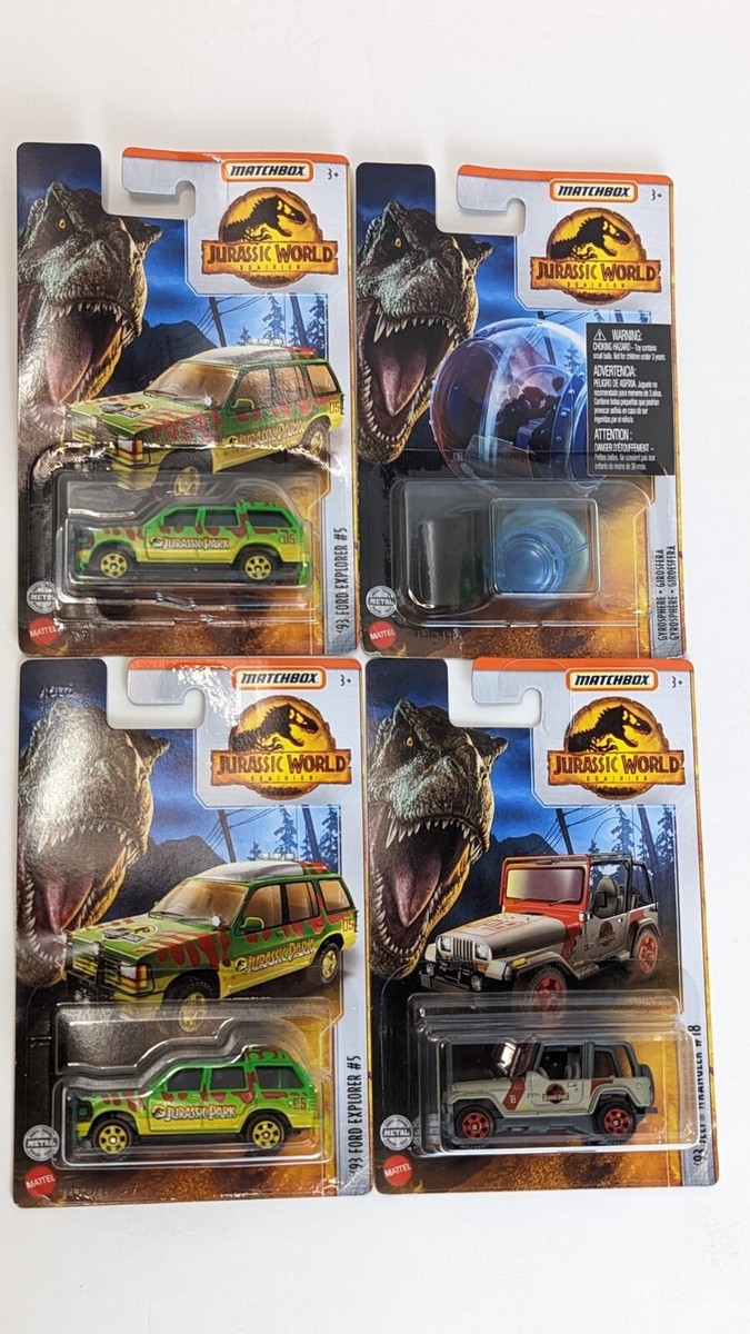 Matchbox Jurassic World 93 Ford Explorer Jeep Wrangler And