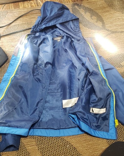 Eddie Bauer Boys Rain Coat And Zip Up Sweater Sz S 7/8 Blue - Picture 3 of 10