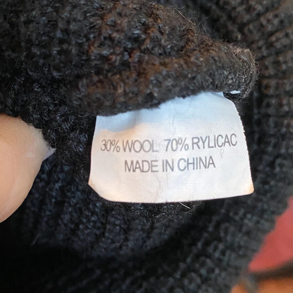 Gorro plegable Neff negro mezcla de lana con parche con logotipo rojo talla OS Foto 3 de 4