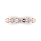 3.20 ct Round Cut Designer Pave Set Promise Bridal Band 14k Rose solid Gold