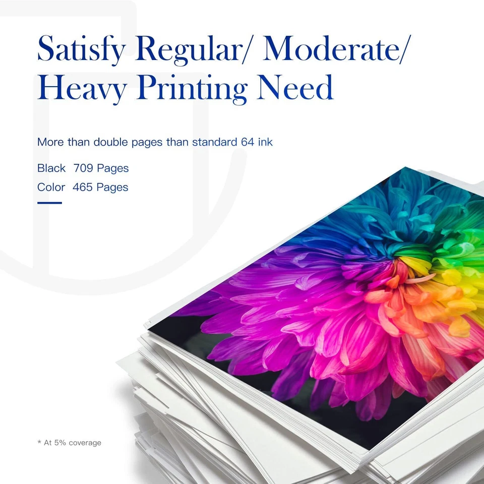 64XL 64 XL Black Color Ink for HP ENVY 7120 7130 7132 7155 7158 7164 7800 7820 - Image 4 of 4