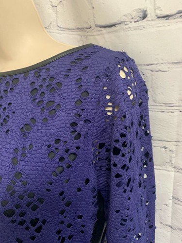 Purple Lace Lined Andrew Marc with Faux Leather Accents Sz 4 UNIQUE - Picture 3 of 4