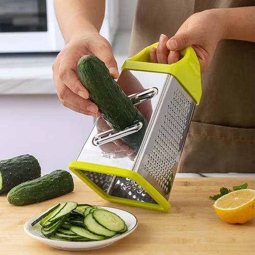 4-Sided Food Grater Four Sides New Carrot Cheese Shredder Stainless Steel Box AU - Picture 4 of 18