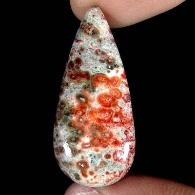 25.25Cts. 16X37X6mm 100% Natural Designer Viper Skin Jasper Pear Cab Gemstone