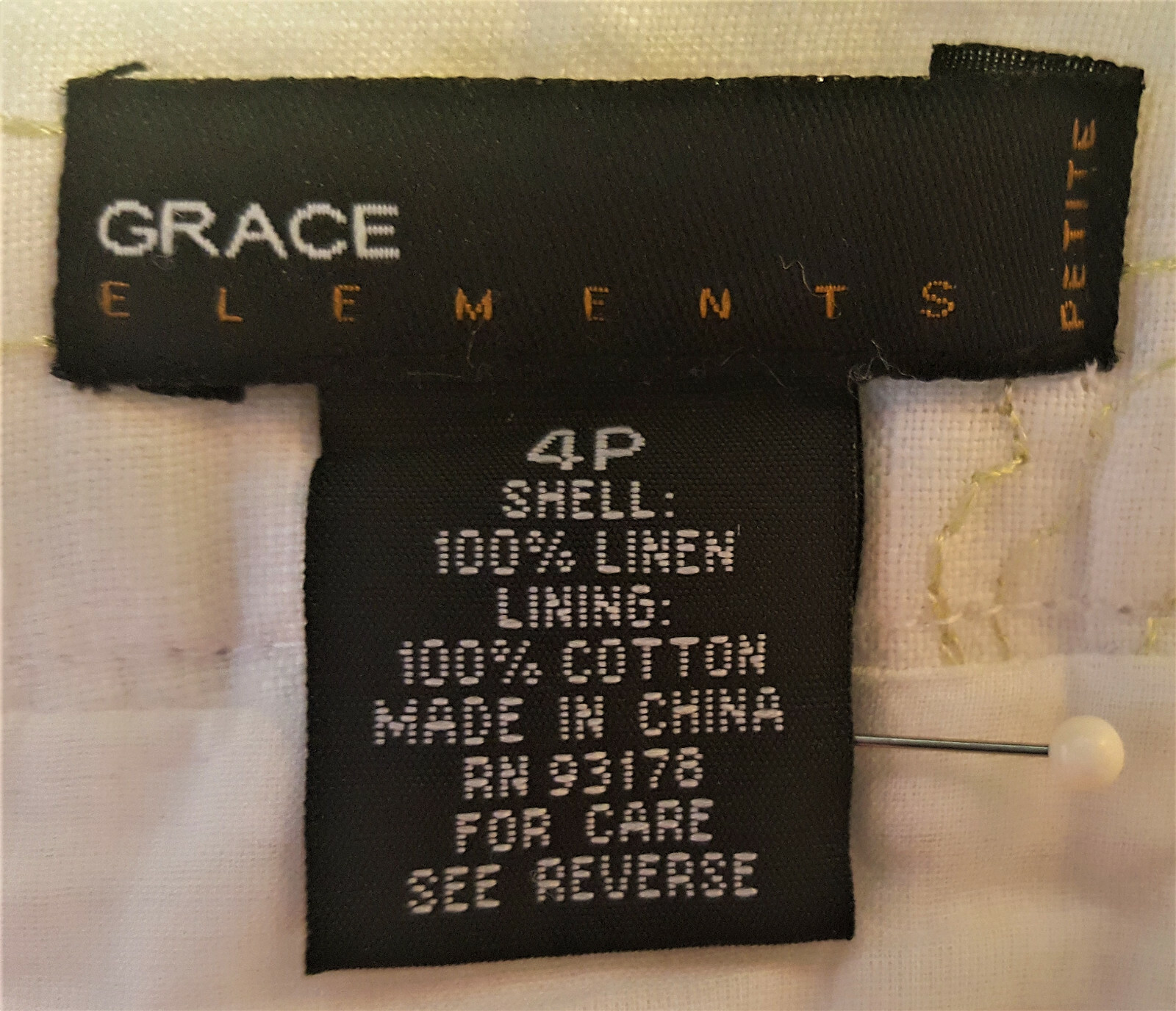 Grace Elements Linen Embroidered Lined Skirt Size… - image 11