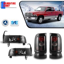 For 1994-2002 Dodge Ram 1500 2500 3500 Headlightstail Lights Clearsmoke Lamps