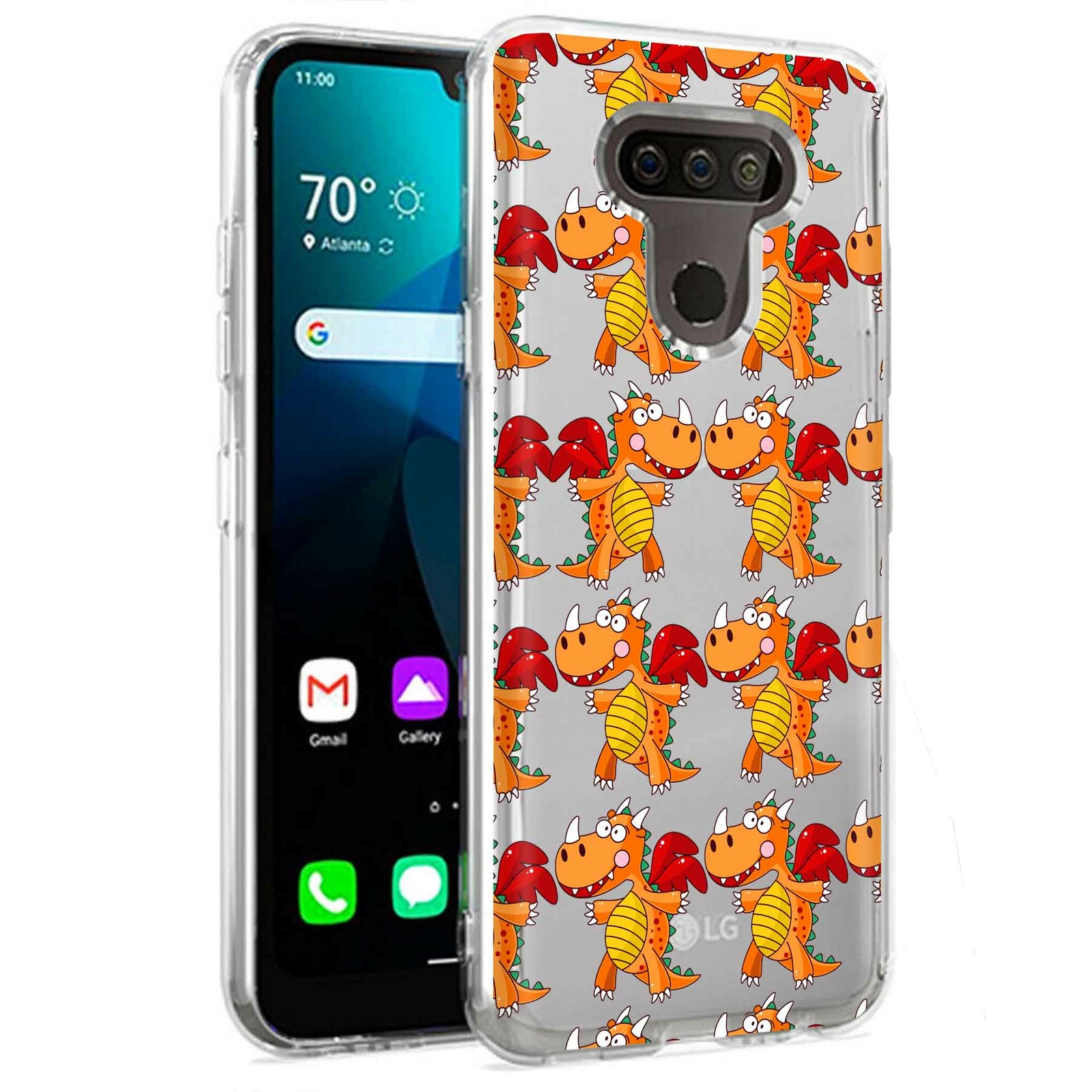 Phone Case for LG Harmony 4,Xpression Plus 3,K40S, Crazy Dragon Print