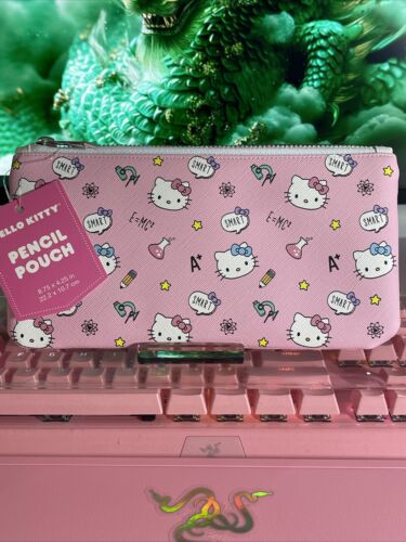 2024 Sanrio Hello Kitty Pink Pencil Pouch Case Zipper Lined Science Rules