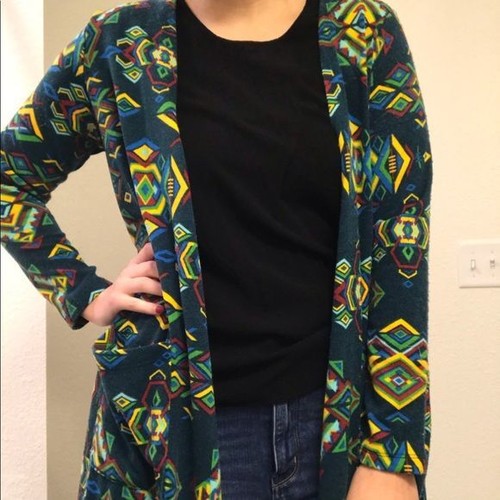 Lularoe | Sarah Duster Cozy Aztec Open Front Longline Cardigan Sweater Large - Picture 4 of 5