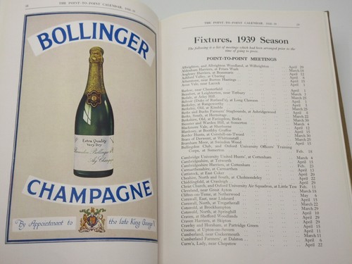 The Point-to-Point Calendar 1938-39 COATEN 1st Ed Horse Racing/Steeplechase/Hunt - Foto 9 di 11