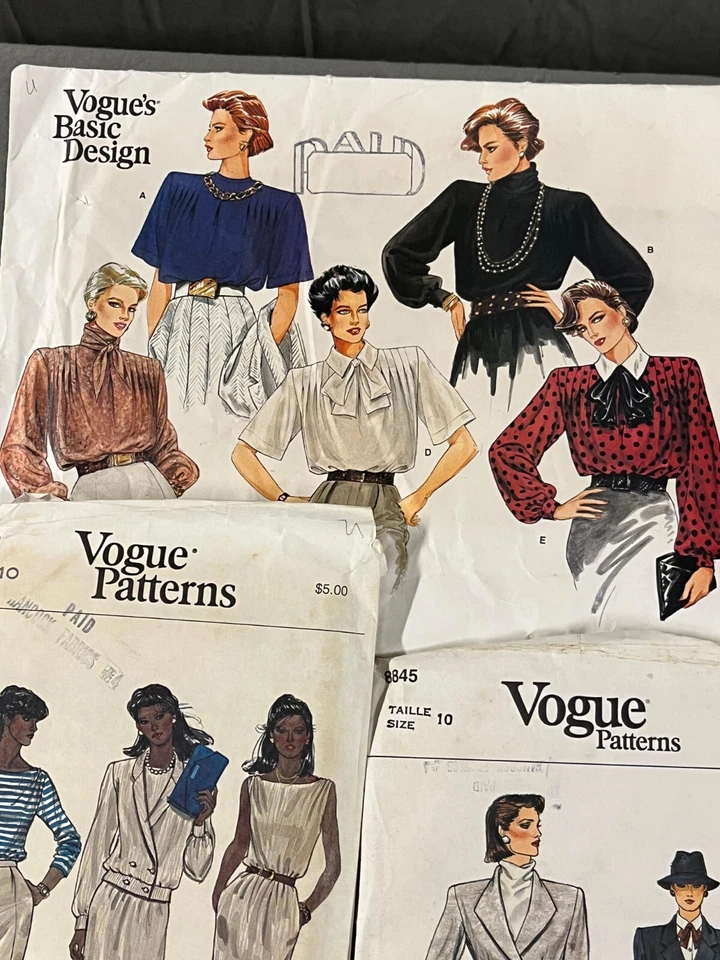 Vintage Vogue Sewing Patterns Lot Misses Jacket Dress Jumper Skirt - Image 2 of 4