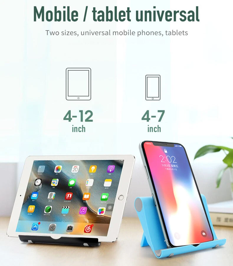 2-Pack For Universal Foldable Cell Phone Tablet Desk Stand Holder Mount Cradle - Image 3 of 4