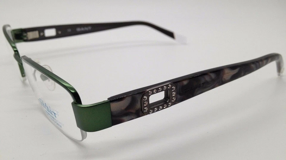 GANT GW SWAN ST Green SON Semi Rim Metal Eyeglasses Frame W/Stones 51-17-135 RX - Imagem 2 de 4