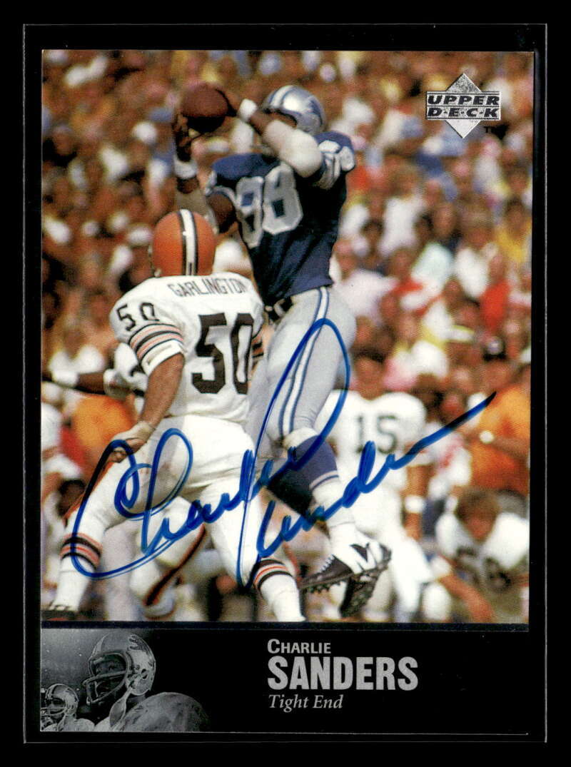 1997 Upper Deck Legends Charlie Sanders Autograph Auto Detroit Lions ZZ4173