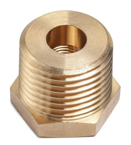 BRASS HEX BUSHING REDUCING NPT THREADS PIPE FITTING 1/2 MALE X 1/8 FEMALE - Picture 2 of 2