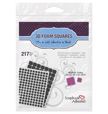 3L Scrapbook Adhesives 3D Foam Squares Black Self-Adhesive 1/4"  1/2" 217 pcs