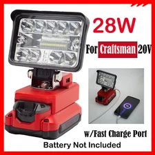 Outdoor LED Work Light for Craftsman V 20 20V Lithium Battery with USB Portable