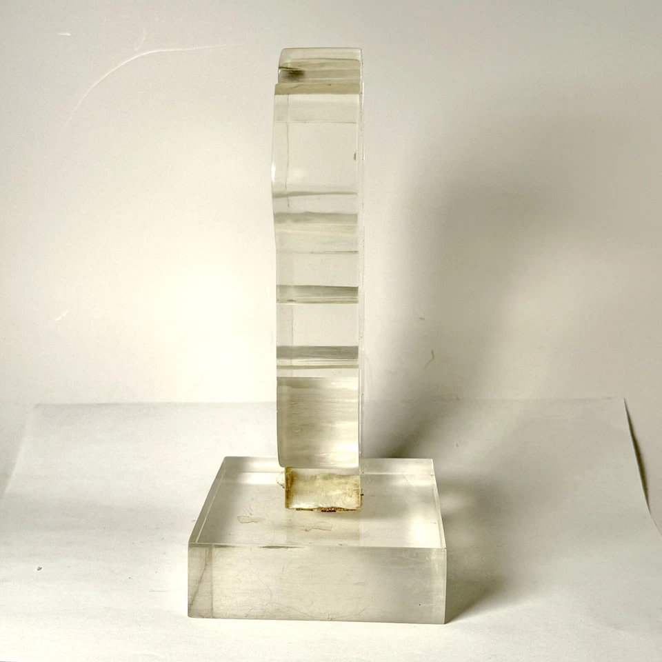 MCM Heavy Lucite Escultura Cabeza de Caballo 8” Caballero de Ajedrez Años 60 RARO De Colección LEER Foto 3 de 4