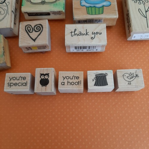 16 mixed lot wood mounted Rubber Stamps Scrapbooking Card Making Craft - Picture 5 of 7