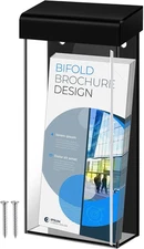 Remerry 1 Pcs Outdoor Brochure Holder 4 X 9 Inch Waterproof Wall Mount Literatur