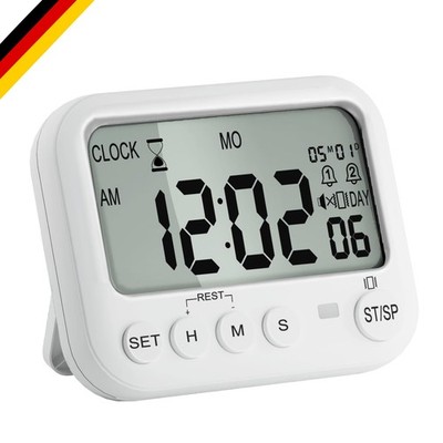 Digitaler Küchentimer mit LCD Magnet Vibration Alarm Countdown & Stoppuhr