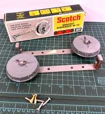 Vintage 3M Scotch Bracket Dispensers M-73 Wall Mount Tape Holders Made in USA