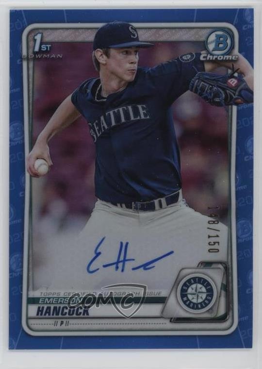 2020 Bowman Draft Chrome Picks Blue Refractor 148/150 Emerson Hancock Auto 4f5