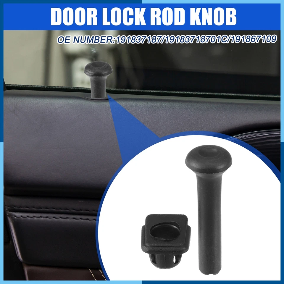 Maçaneta de trava de porta e tampa de botão de trava compatível com VW Jetta Mk2 84-92 - Imagem 2 de 4