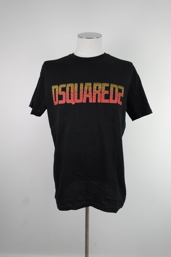 Dsquared2, Dsquared2 Men T-Shirt Regular L Black Cotton Vintage Logo Made in Italy