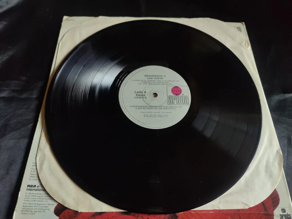 Juan Gabriel "Recuredos II" 1984 Ariola Records Mexico Balada Record Lp Tested - Image 4 of 4