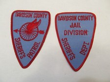 Tennessee Davidson Co Sheriff & Jail Patch Set Old Cheese Cloth
