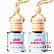 Car Air Freshener Hanging 2-Pack, Cute Car Accessories for Women  Pink Coconut