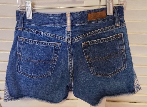 Polo Ralph Lauren Patchwork Denim Shorts Girls 10 Blue Zip Fly Button Closure - Picture 5 of 12