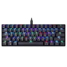 60 Mechanical Keyboard, 61 Keys, RGB LED Backlit, Type-C Wired, Red Switch