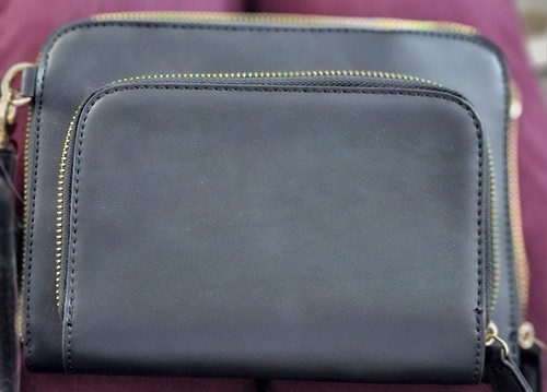 Brand New: Black Leather Crossbody / Wristlet Bag - Picture 1 of 4