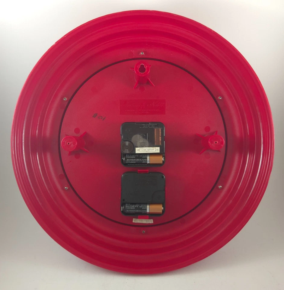 Reloj colgante de pared redondo estilo retro Sterling & Noble rojo probado envío rápido Foto 4 de 4