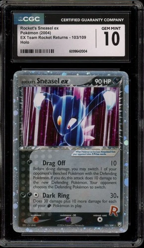 Pokemon Rocket's Sneasel ex EX Team rocket Returns Holo Ultra Rare #103 CGC 10