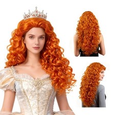 Onedor Long Hair Curly Wavy Full Head Halloween Wigs Cosplay 130A-Fox Red