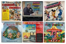 Lot of 6 Vtg Kids' LP Records Albums Disney Care Bears Mousercise Capt. Kangaroo