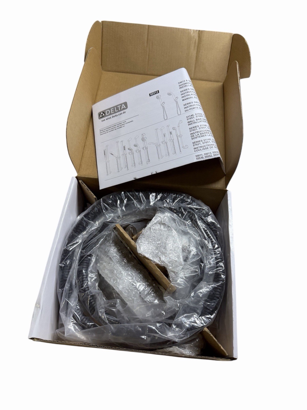 DELTA 55567-BL H2Okinetic Adjustable Wall Mount Hand Shower Handshower, Black