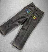 Vintage Y2K COOGI Jeans Girls Youth 6 Black Colorful Denim 19 Inseam