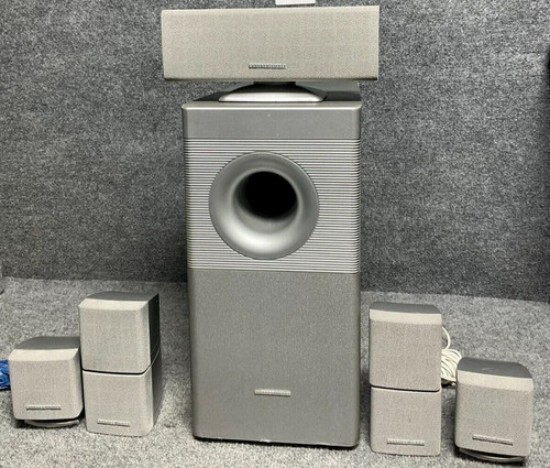 Vintage Sharper Image 5.1 Home Theater System Subwoofer Speakers Gray