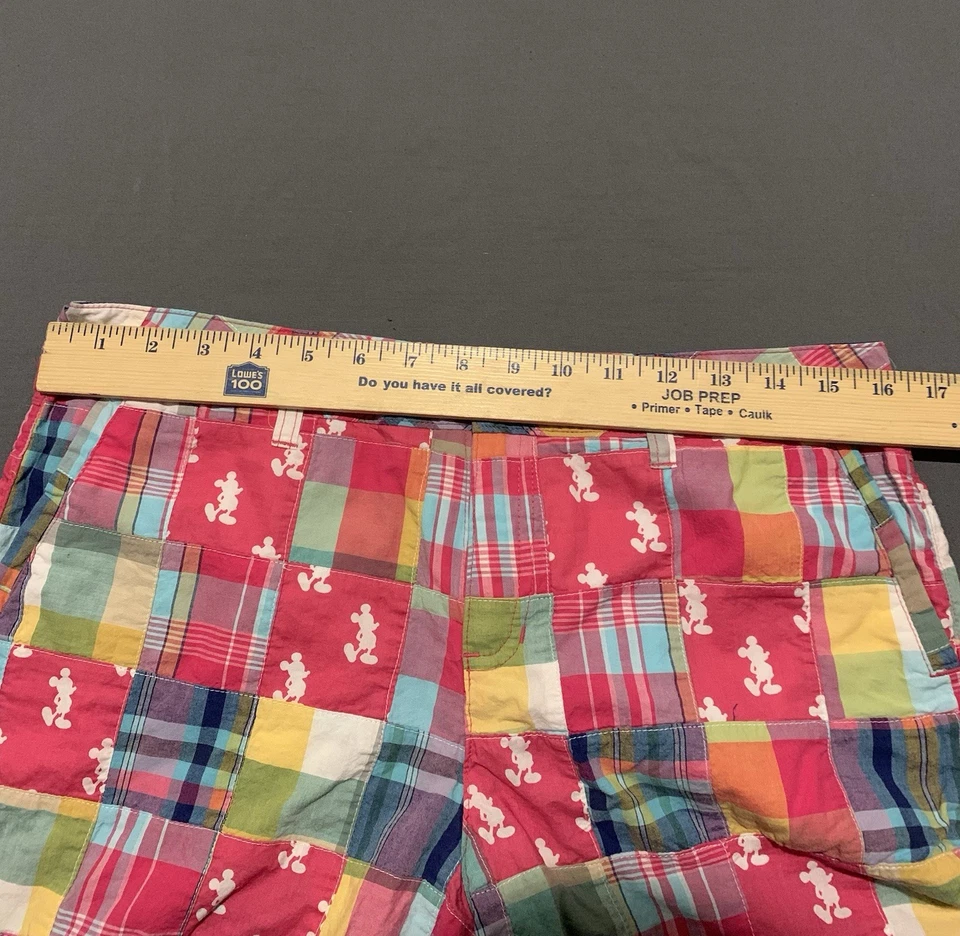 Pantalones Cortos A Cuadros Walt Disney World Mickey Mouse Madras Para Mujer M Rosa Retazos Foto 4 de 4