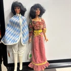 2 Vintage 1976 MEGO Growing Hair CHER Dolls Barbie Velvet Lady/ Brocade Caper