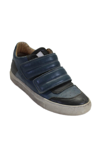 MM6 Maison Margiela Womens Leather Low Top Casual Sneakers Blue Size 38.5 8.5