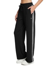 Womens Track Pants Athletic Running Pants Sweatpants Straight Leg Zipper Pock...