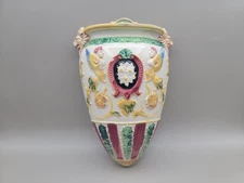 Maruhon Ware Handpainted Japanese Majolica Wall Pocket